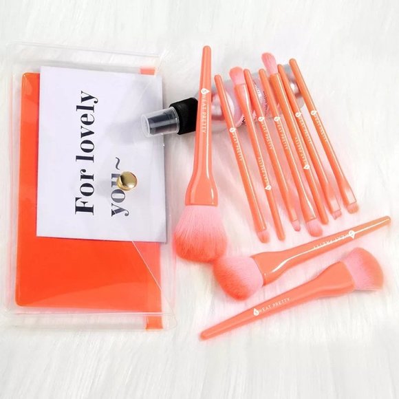 Candy colored Vegan Brush set, 10 Pcs - Picture 2 of 6